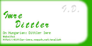 imre dittler business card